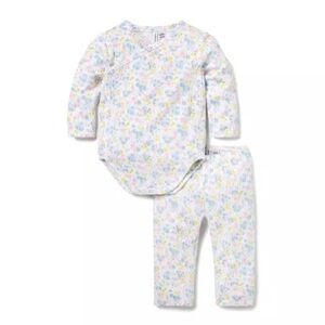 Janie & Jack Baby Floral Pointelle Wrap Matching Set 18-24 months